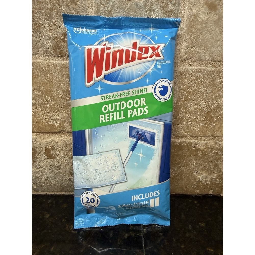 Windex Outdoor Window Cleaning Refill Pads - Includes 2 Pads NEW & SEALED